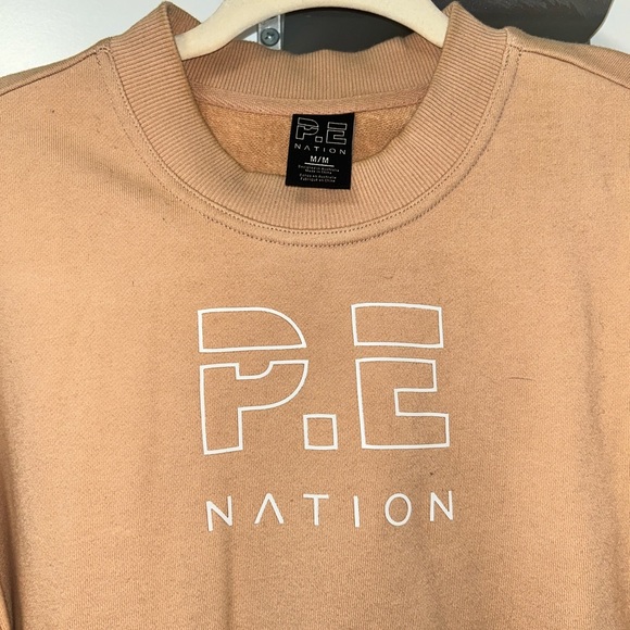 CROPPED P.E.NATION PINK/NUDE SWEATER SIZE M - Picture 3 of 4